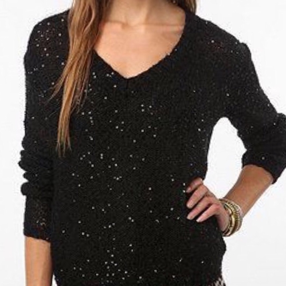 Silence + Noise for UO Black Sequin Top